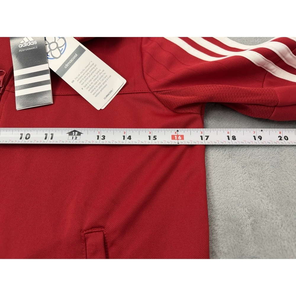 NWT Adidas Originals Climacool Track Jacket Youth M 11-12 Red Striped Full Zip - Picture 6 of 7